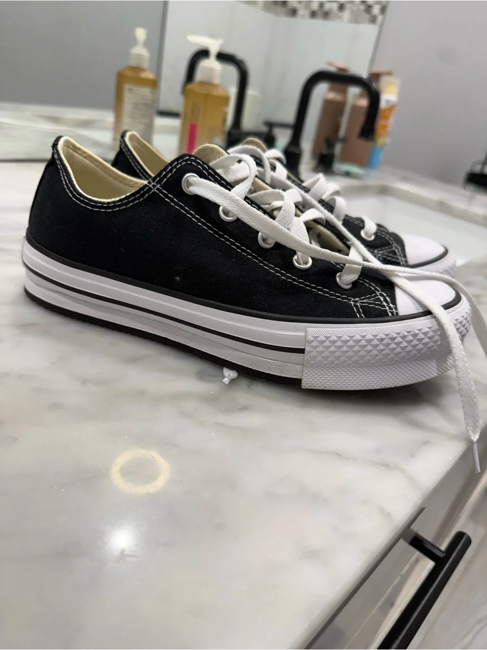 Converse Kids Black and White Low-Top Canvas Sneakers